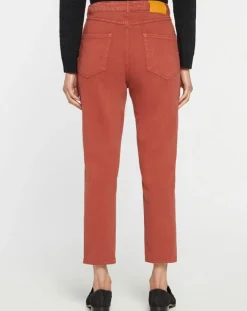 Galeries Lafayette Jeans|Jean délavé en Toile de coton 7/8 marron