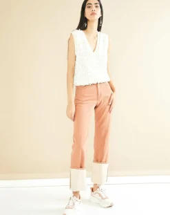 Bellerose Jeans|Jean droit 100% Coton Bio Priest orangé