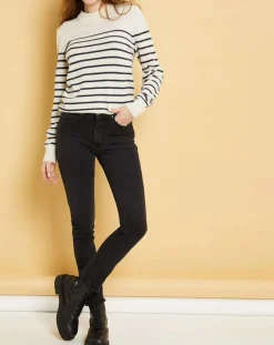 Acquaverde Jeans|Jean droit Chiara noir vintage