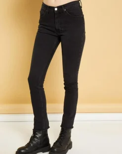 Acquaverde Jeans|Jean droit Chiara noir vintage
