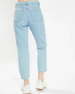 Galeries Lafayette Jeans|Jean en Coton Bio Capri boutons bleu clair