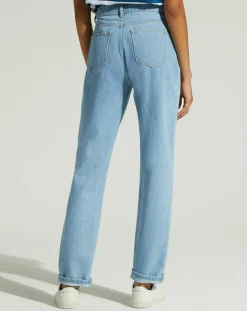 Galeries Lafayette Jeans|Jean en Coton Bio Capri boutons bleu clair