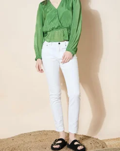 Galeries Lafayette Jeans|Jean en Coton Bio Lslim blanc