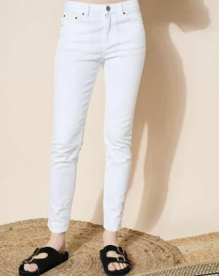 Galeries Lafayette Jeans|Jean en Coton Bio Lslim blanc