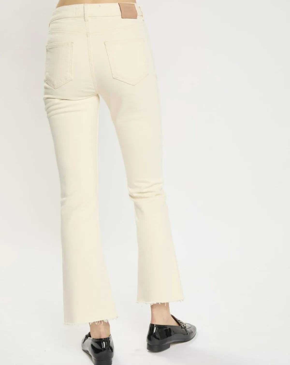 Scotch & Soda Jeans|Jean en Coton Bio mélangé Flare The Kick Cropped écru