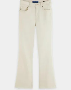 Scotch & Soda Jeans|Jean en Coton Bio mélangé Flare The Kick Cropped écru