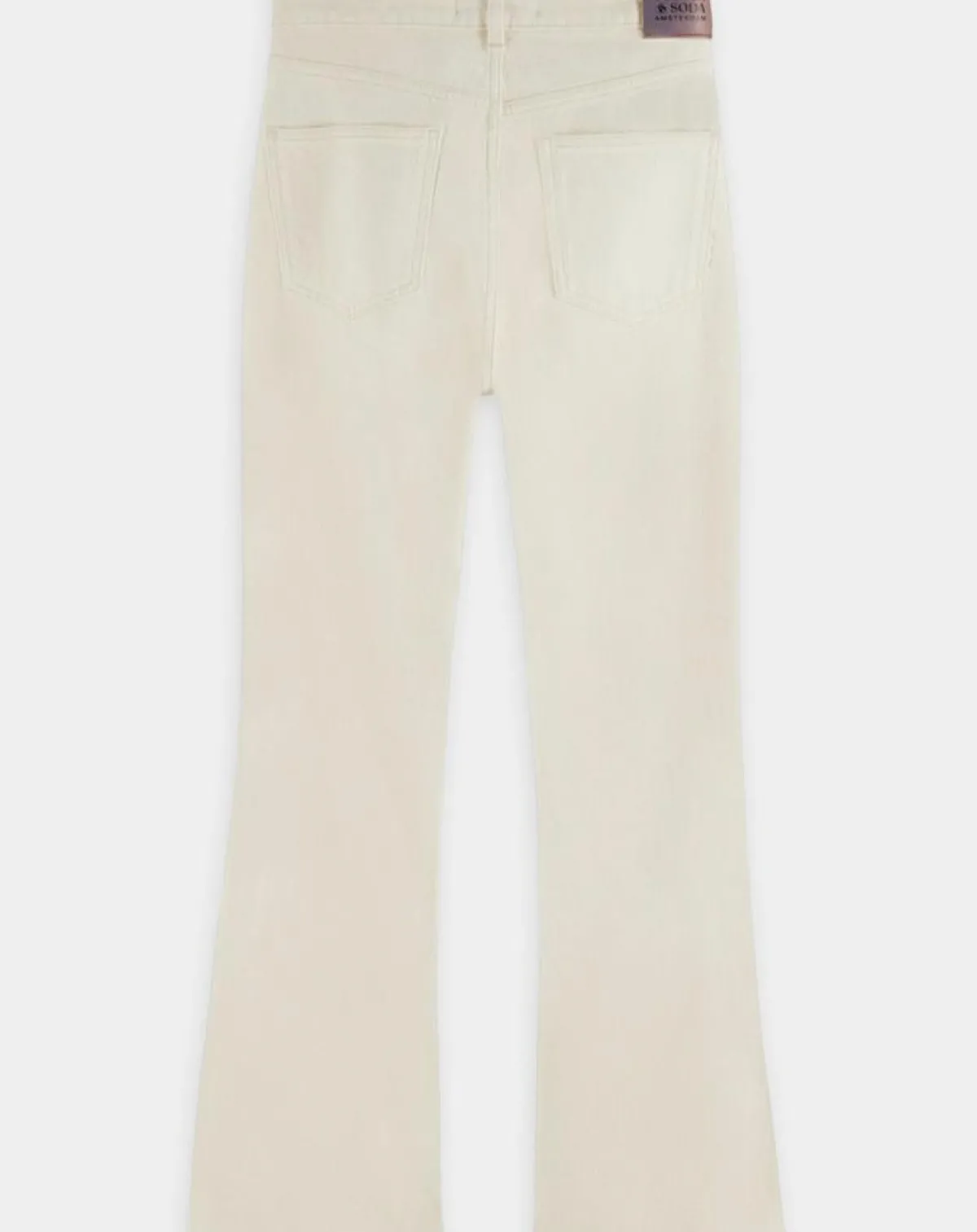 Scotch & Soda Jeans|Jean en Coton Bio mélangé Flare The Kick Cropped écru