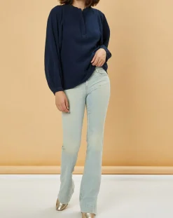 Acquaverde Jeans|Jean flare Adriana bleu