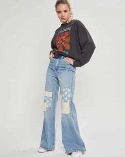 Billabong Jeans|Jean flare x Wrangler Patchwork bleu clair