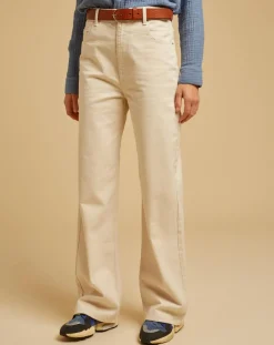 Chloé Stora Jeans|Jean large en Toile de coton Ronda écru