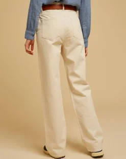 Chloé Stora Jeans|Jean large en Toile de coton Ronda écru