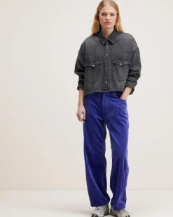Bellerose Jeans|Jean large en Velours côtelé Paty deep purple