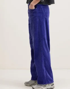 Bellerose Jeans|Jean large en Velours côtelé Paty deep purple