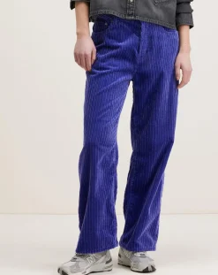 Bellerose Jeans|Jean large en Velours côtelé Paty deep purple