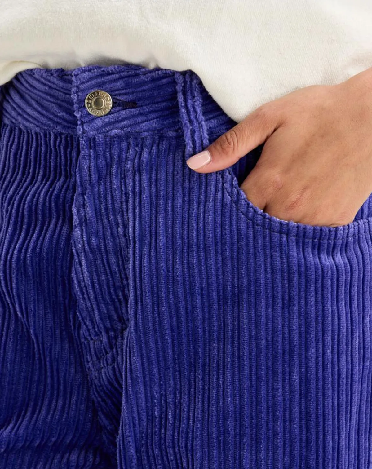 Bellerose Jeans|Jean large en Velours côtelé Paty deep purple