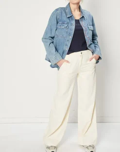 Esprit Jeans|Jean large Wide en Coton mélangé collection EDC by écru