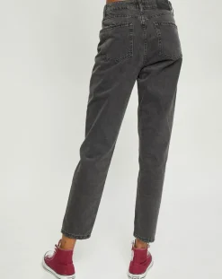 Urban Outfitters Jeans|Jean mom en Toile de Coton délavé noir