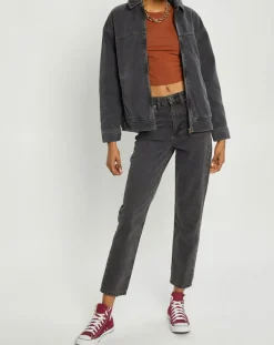 Urban Outfitters Jeans|Jean mom en Toile de Coton délavé noir