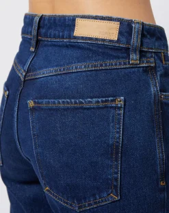 Esprit Jeans|Jean Mom taille haute à jambes droites bleu foncé