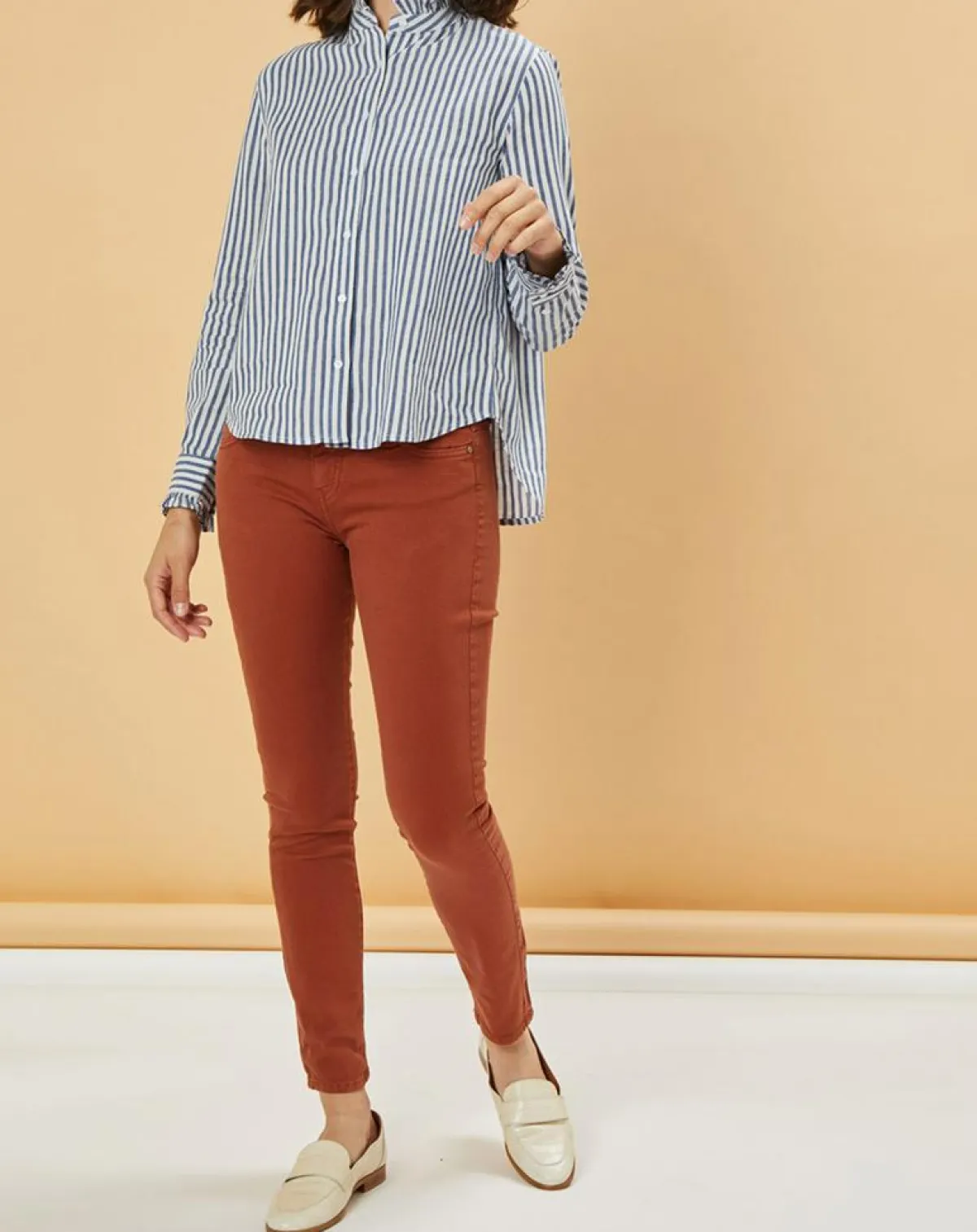 Acquaverde Jeans|Jean slim 7/8 Scarlett camel