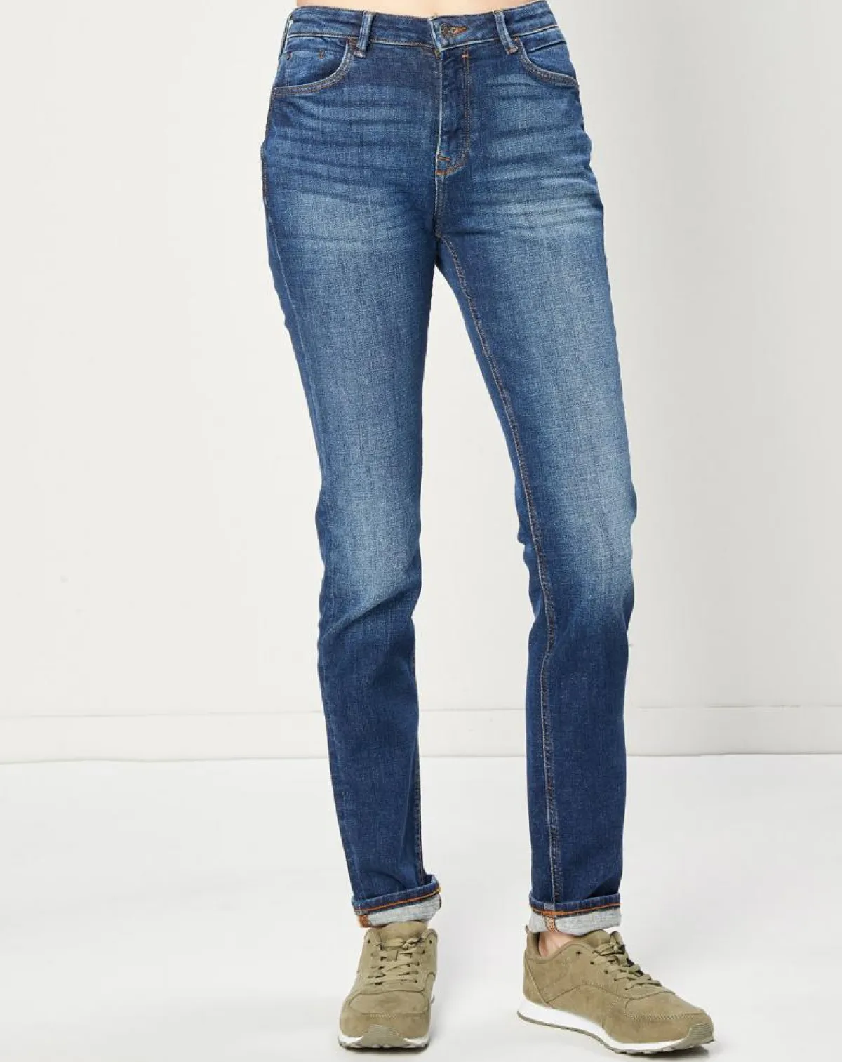 Esprit Jeans|Jean Slim en Toile de coton bleu brut