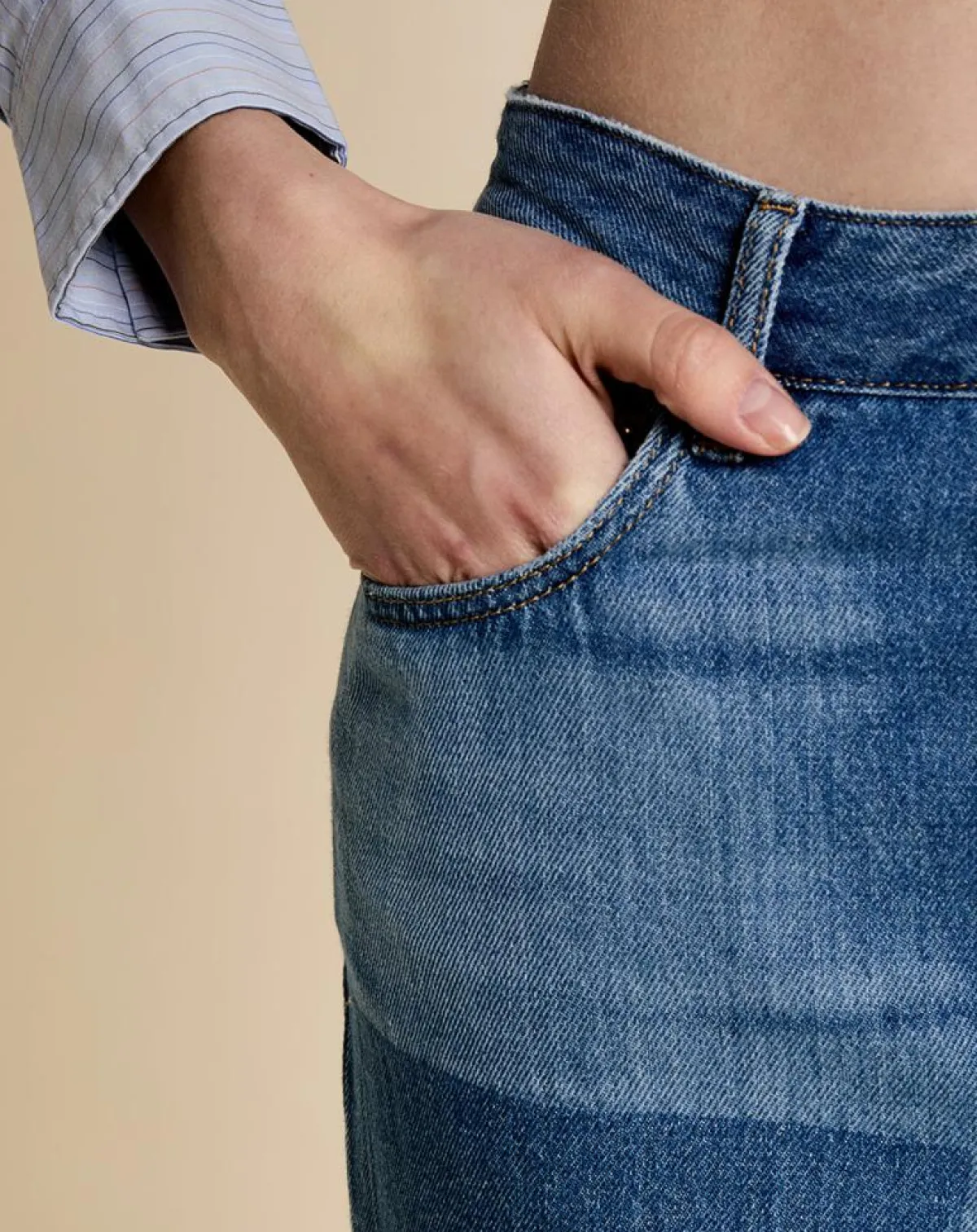 Bellerose Jeans|Jean slim Pam bleu vintage