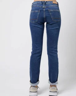 Esprit Jeans|Jean stretch Slim en coton biologique mélangé bleu moyen