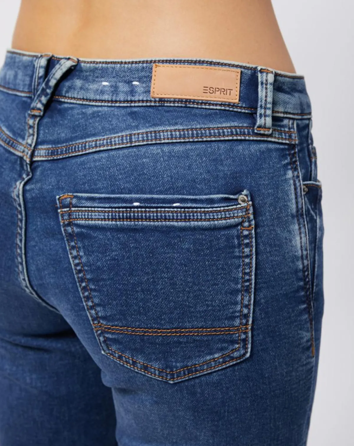 Esprit Jeans|Jean stretch Slim en coton biologique mélangé bleu moyen