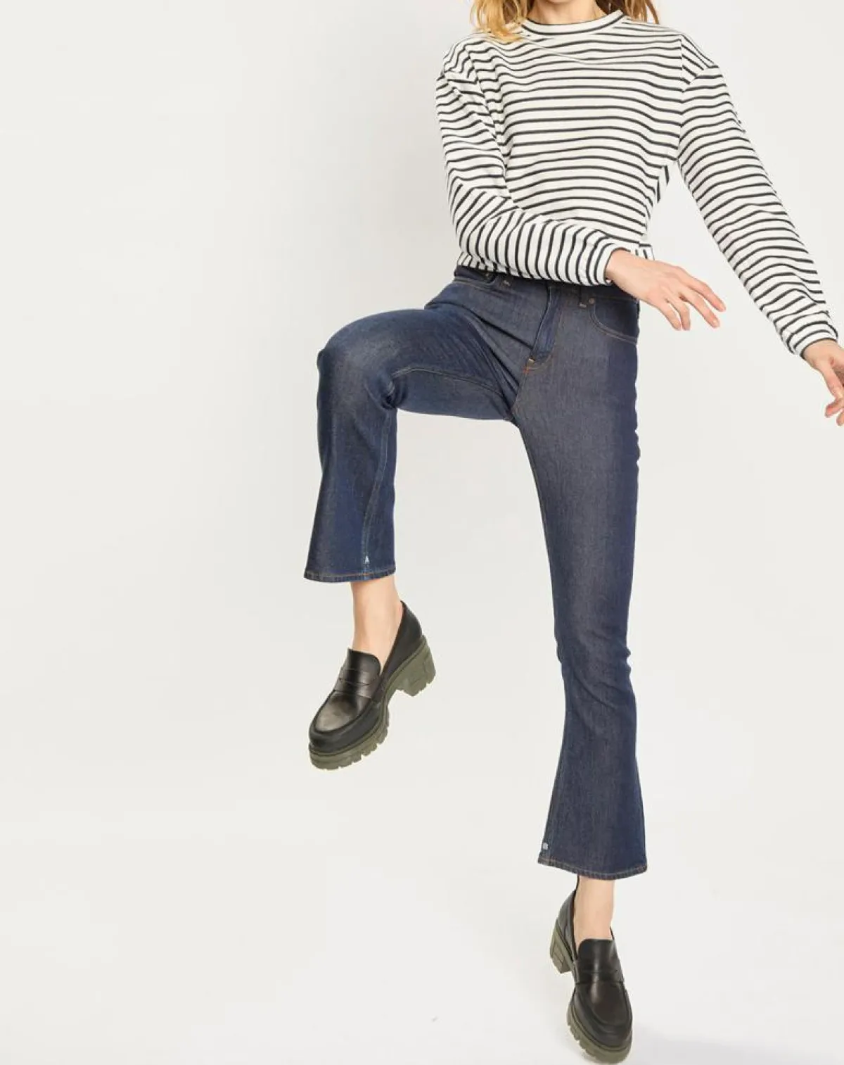 Scotch & Soda Jeans|Jean Taille haute Crop Boot bleu foncé