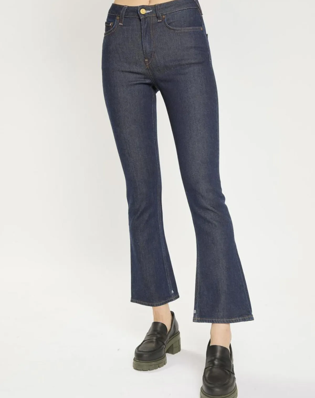 Scotch & Soda Jeans|Jean Taille haute Crop Boot bleu foncé