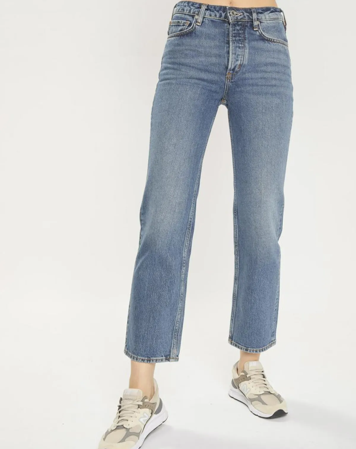 Scotch & Soda Jeans|Jean Taille haute Droit The Sky bleu moyen