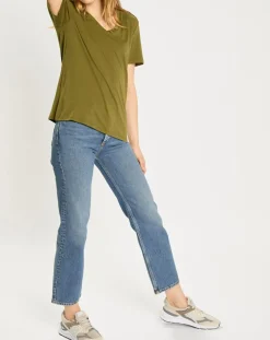 Scotch & Soda Jeans|Jean Taille haute Droit The Sky bleu moyen