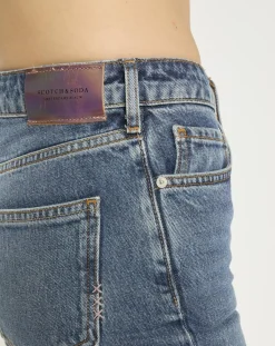 Scotch & Soda Jeans|Jean Taille haute Droit The Sky bleu moyen