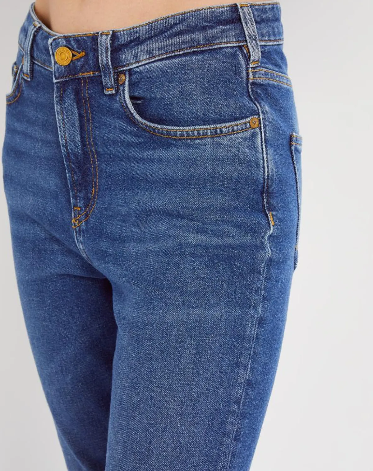 Scotch & Soda Jeans|Jean Taille haute Droit The Sky bleu moyen