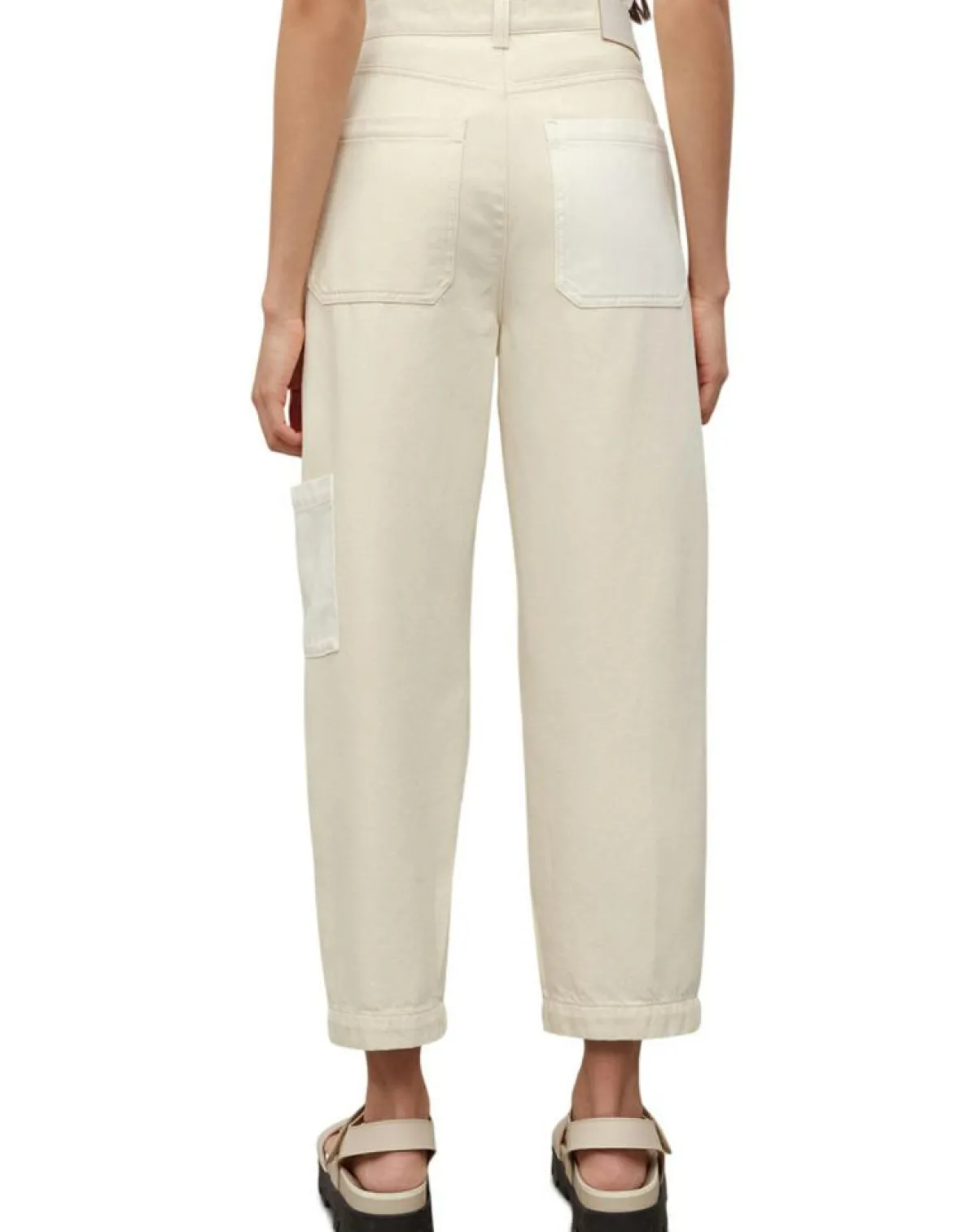 Marc O'Polo Jeans|Jean Taille haute Oversize Patch blanc