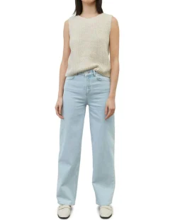 Marc O'Polo Jeans|Jean Widefit Taille haute bleu clair