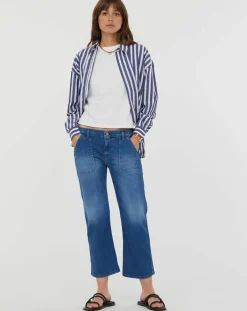 Acquaverde Jeans|Jean wide-leg Georgia bleu