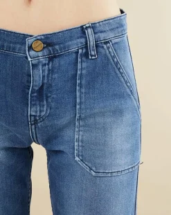 Acquaverde Jeans|Jean wide-leg Georgia bleu