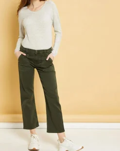 Acquaverde Jeans|Jean wide-leg Georgia vert forêt