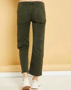 Acquaverde Jeans|Jean wide-leg Georgia vert forêt