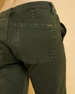 Acquaverde Jeans|Jean wide-leg Georgia vert forêt