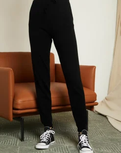 Miss Cashmere Pantalons|Jogging en Laine & Cachemire Salomé noir