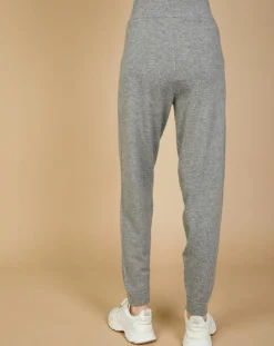 Cashmere Tribu Pantalons|Jogging en Laine & Cachemire Olivia gris chiné foncé