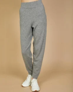 Cashmere Tribu Pantalons|Jogging en Laine & Cachemire Olivia gris chiné foncé