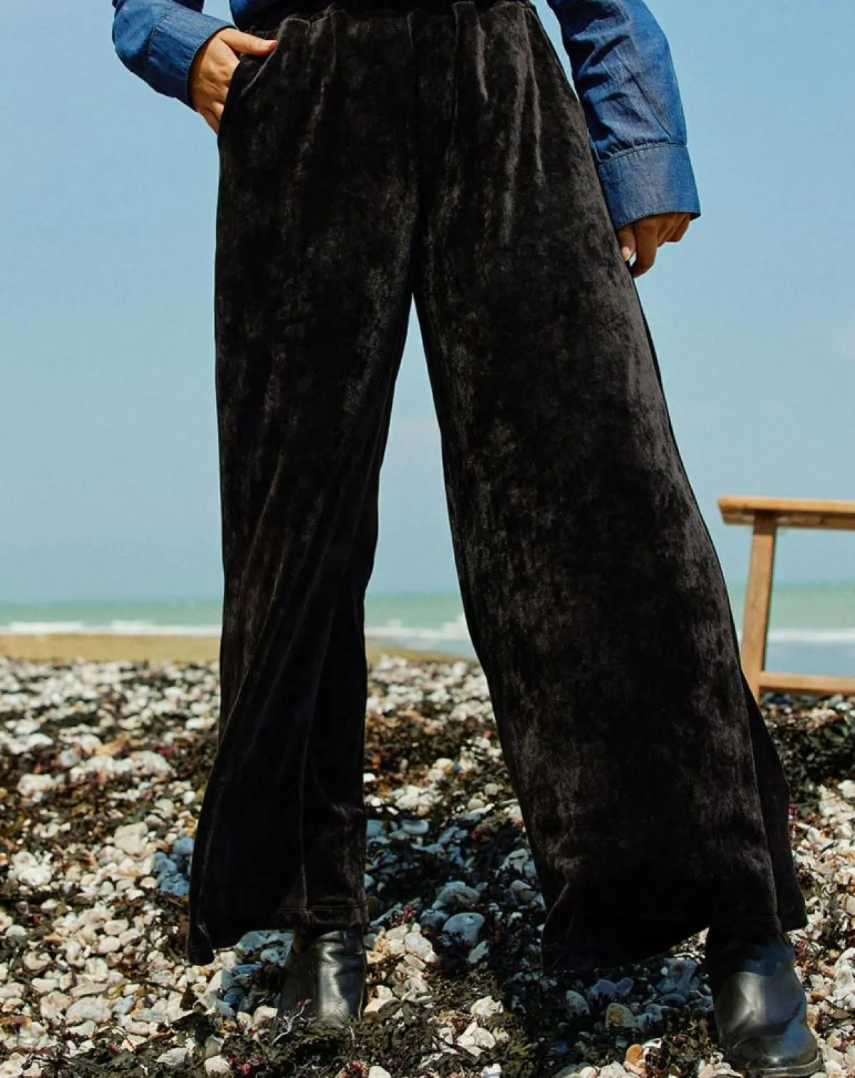 Lauren Vidal Pantalons|Jogging en Velours Zana noir