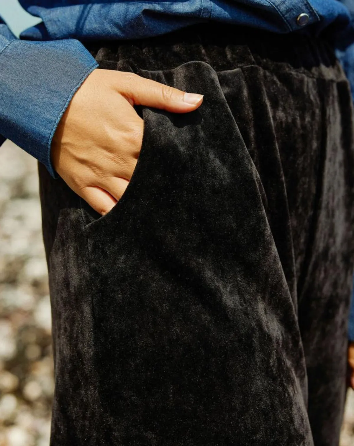 Lauren Vidal Pantalons|Jogging en Velours Zana noir