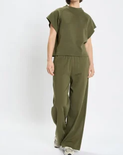 Marc O'Polo Pantalons|Jogging large taille élastique kaki