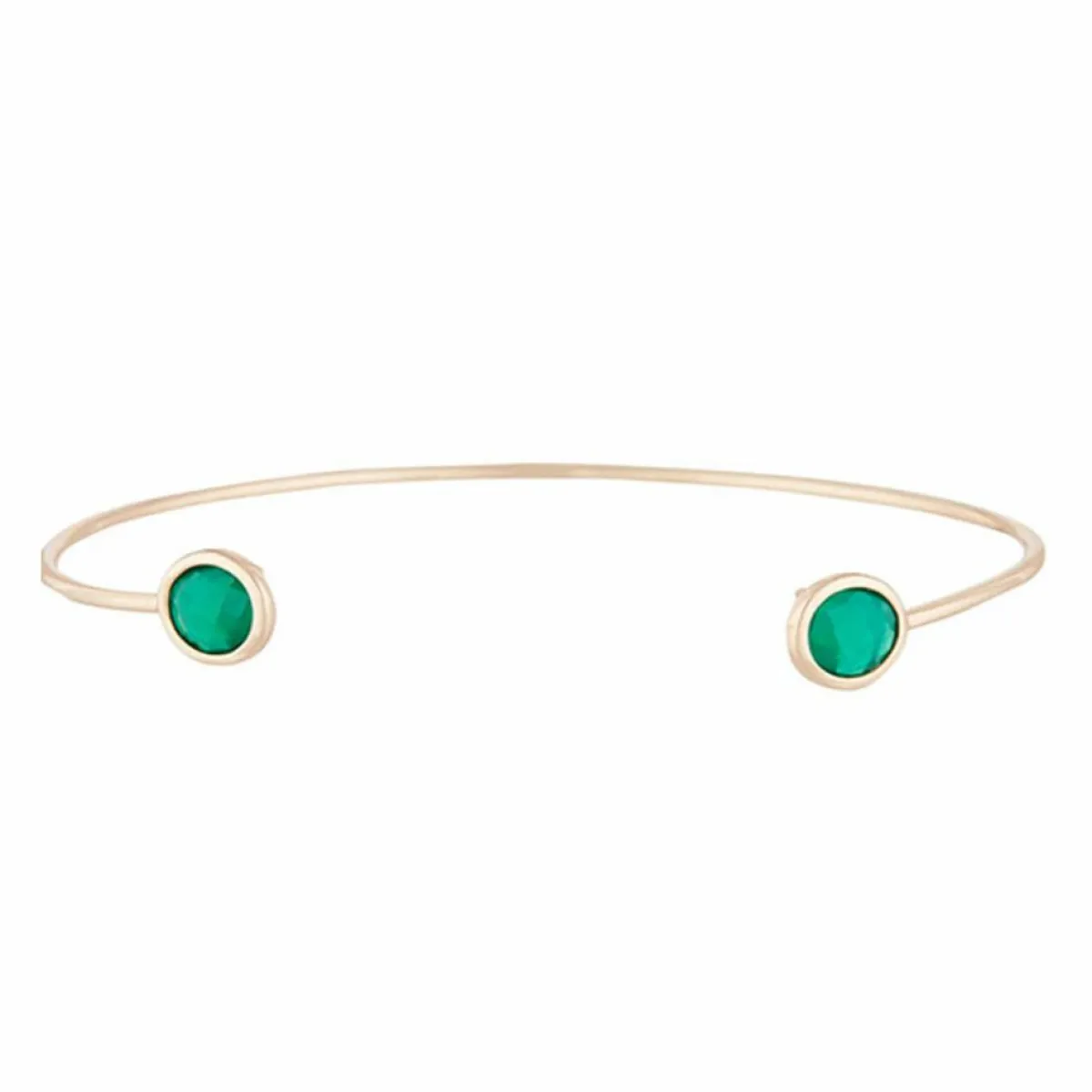 Moonstone Bracelets|Jonc Aya Agate verte en laiton doré