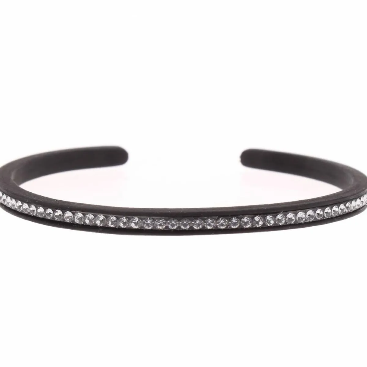 Les Interchangeables Bracelets|Jonc Gomme Strass 1 rang noir