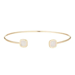 Moonstone Bracelets|Jonc Rosy Quartz en laiton doré